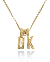 Deco stripe letter necklace - Two Letters